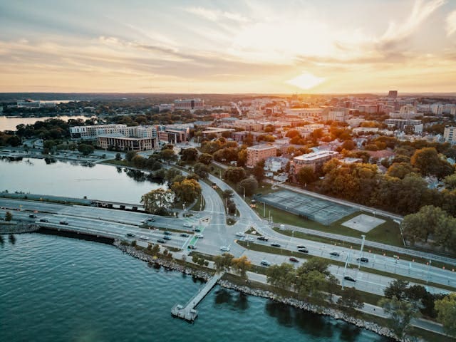 arial view of madison, wi